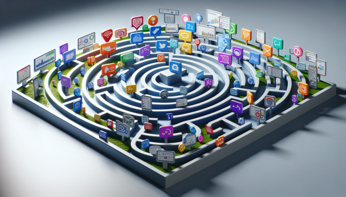 A vibrant maze of digital marketing channels, each with unique user demographics for strategic engagement.