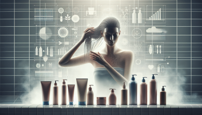 Woman Applying Conditioner to Hydrate Salon-Treated Hair in a Luxurious Setting