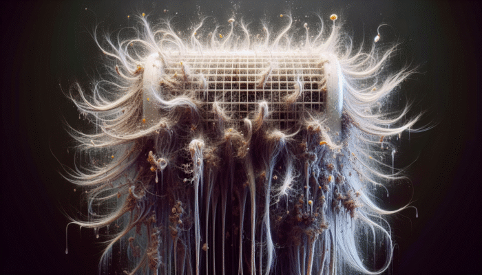 Understanding How Heaters Affect Hair Health: Hair strands drying and frizzing due to heater's low-humidity effect.