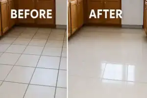 before and after porcelain tile cleaning