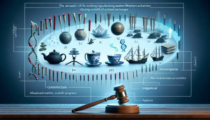 Timeline of Acupuncture's Evolution in Britain, from 17th-century origins to contemporary regulated practices blending ancient wisdom with scientific insights.